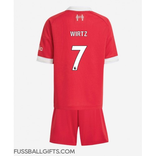Liverpool Florian Wirtz #7 Fußballbekleidung Heimtrikot Kinder 2025-26 Kurzarm (+ kurze hosen)